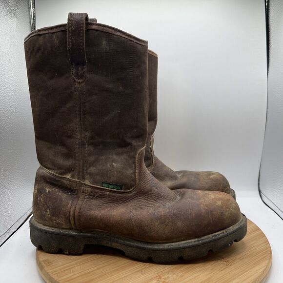 Georgia Men’s Size 9 W Wide Waterproof Steel Toe 11" Work Boots-Wellington Brown - Picture 3 of 9